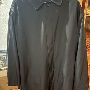 Calvin Klein Men's Black Trench Coat 46 R zipper Linig